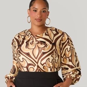 Fleur De Lis Cowl Neck Blouse 22/24
